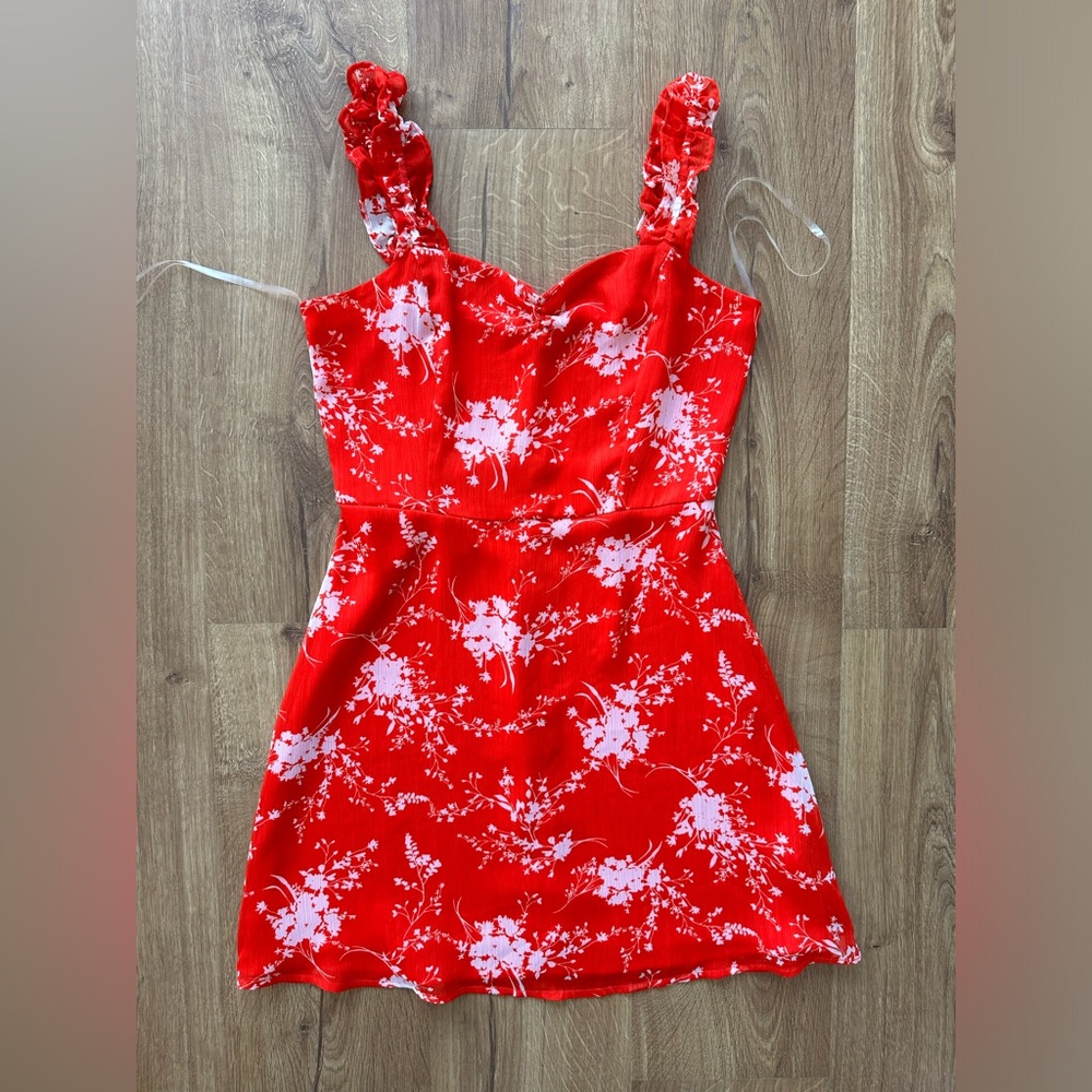 all in favor floral mini dress